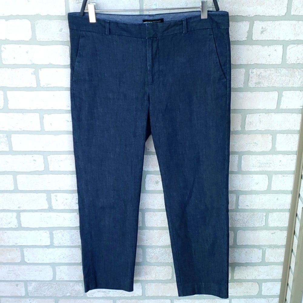 Banana Republic Hampton denim dark wash stretch trousers size 8